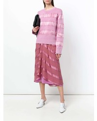 rosa horizontal gestreifter Pullover mit einem Rundhalsausschnitt von Sies Marjan