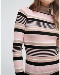 rosa horizontal gestreifter Pullover von Miss Selfridge