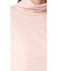 rosa horizontal gestreifter Rollkragenpullover von Madewell