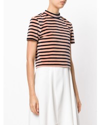 rosa horizontal gestreiftes kurzes Oberteil von T by Alexander Wang