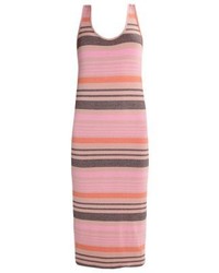 rosa horizontal gestreiftes Midikleid von Storm & Marie
