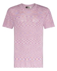 rosa horizontal gestreiftes T-Shirt mit einem Rundhalsausschnitt von Isabel Marant