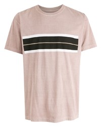 rosa horizontal gestreiftes T-Shirt mit einem Rundhalsausschnitt von OSKLEN
