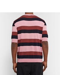 rosa horizontal gestreiftes T-shirt von Marni