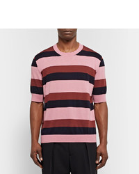 rosa horizontal gestreiftes T-shirt von Marni