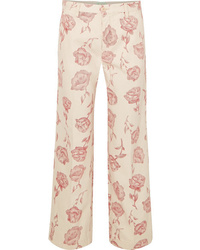 rosa Jeans mit Blumenmuster