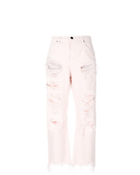 rosa Jeans mit Destroyed-Effekten von Alexander Wang