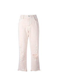 rosa Jeans mit Destroyed-Effekten von J Brand
