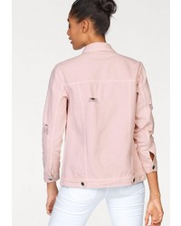 rosa Jeansjacke mit Destroyed-Effekten von AJC