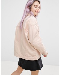 rosa Jeansjacke von Monki