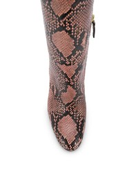 rosa kniehohe Stiefel aus Leder mit Schlangenmuster von Twin-Set