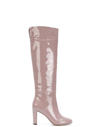 rosa kniehohe Stiefel aus Leder von Agnona