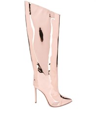 rosa kniehohe Stiefel aus Leder von Alexandre Vauthier