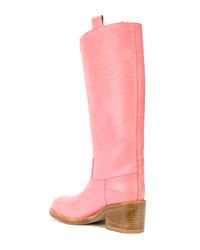 rosa kniehohe Stiefel aus Leder von A.F.Vandevorst
