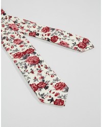 rosa Krawatte mit Blumenmuster von Asos
