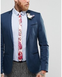 rosa Krawatte mit Blumenmuster von Asos
