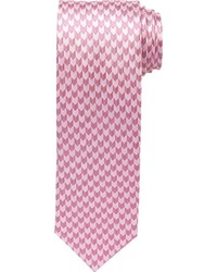 rosa Krawatte mit Hahnentritt-Muster
