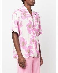 rosa Kurzarmhemd mit Blumenmuster von Jacquemus