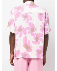 rosa Kurzarmhemd mit Blumenmuster von Jacquemus