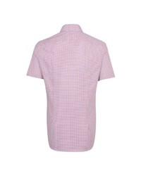 rosa Kurzarmhemd mit Karomuster von Seidensticker