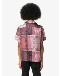 rosa Kurzarmhemd mit Paisley-Muster von Amiri