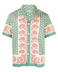 rosa Kurzarmhemd mit Paisley-Muster von Bode
