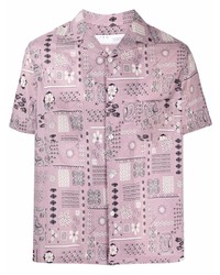 rosa Kurzarmhemd mit Paisley-Muster von IRO