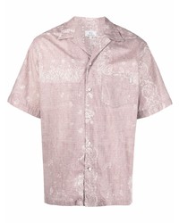 rosa Kurzarmhemd mit Paisley-Muster von Woolrich