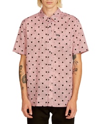 rosa Kurzarmhemd mit Vichy-Muster