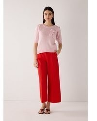 rosa Kurzarmpullover von More & More