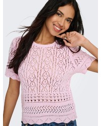 rosa Kurzarmpullover von Only