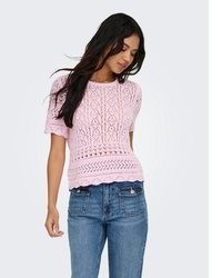 rosa Kurzarmpullover von Only