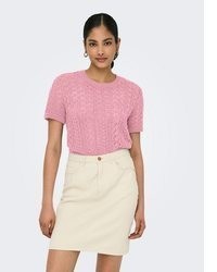 rosa Kurzarmpullover von Only