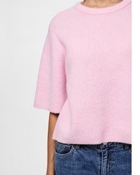rosa Kurzarmpullover von Pieces