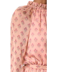 rosa kurzer Jumpsuit aus Chiffon mit Rüschen von Zimmermann