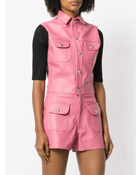 rosa kurzer Jumpsuit aus Leder von Manokhi