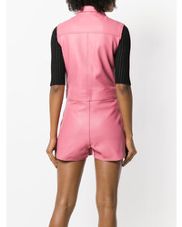 rosa kurzer Jumpsuit aus Leder von Manokhi