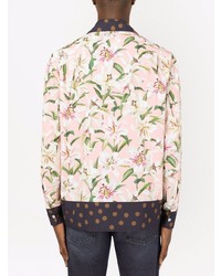 rosa Langarmhemd mit Blumenmuster von Dolce & Gabbana