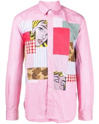 rosa Langarmhemd mit Flicken von Junya Watanabe MAN