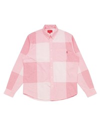 rosa Langarmhemd mit Flicken von Supreme