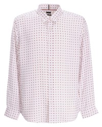 rosa Langarmhemd mit geometrischem Muster von BOSS