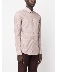 rosa Langarmhemd mit geometrischem Muster von Ferragamo