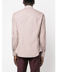 rosa Langarmhemd mit geometrischem Muster von Ferragamo