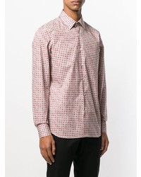 rosa Langarmhemd mit geometrischem Muster von Prada