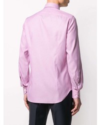 rosa Langarmhemd mit geometrischem Muster von Canali