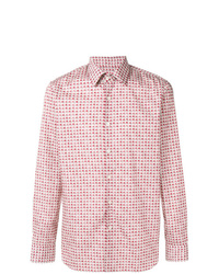 rosa Langarmhemd mit geometrischem Muster von Prada