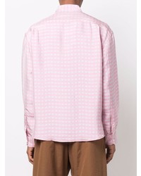 rosa Langarmhemd mit Karomuster von Jacquemus