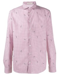 rosa Langarmhemd mit Karomuster von Etro