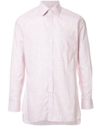 rosa Langarmhemd mit Karomuster von Gieves & Hawkes