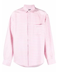 rosa Langarmhemd mit Karomuster von Jacquemus